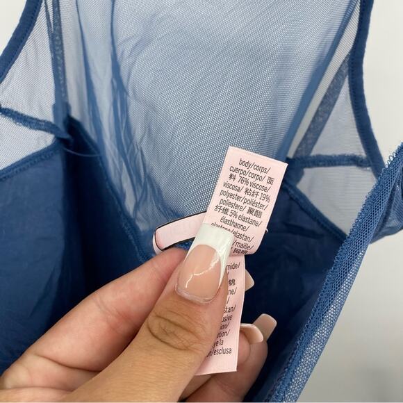 Victoria’s Secret Blue Sheer Slip Chemise Nighty Dress Lingerie Intimates Sz XS - Picture 9 of 9
